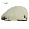 Gorra de Béisbol de Algodón Transpirable Delgada para Hombre de Primavera y Verano, Boina Blanca Lisa Retro Británica para Mujer, Moderna