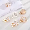Botones de Puño Flor de Perla con Goteo de Aceite Simples y Versátiles Accesorios de Botón Decoración de Ropa Aleación de Zinc Materiales de Accesorios para Joyería DIY