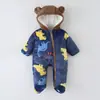 Ropa de bebé transfronteriza, pijamas gruesos con forro polar de otoño e invierno, mamelucos para recién nacidos, trajes para gatear, mamelucos