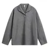 Camisa Polo de Color Sólido Texturizado Estilo Old Money Vintage Nanxia para Hombres y Mujeres, Otoño Relajada y Casual de Manga Larga con Cuello de Solapa