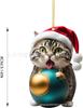 Novo pingente criativo da Amazon para espelho retrovisor de carro de gatinho, pingente de mochila, enfeites de decoração para árvore de Natal