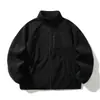 Jaqueta masculina Rumeng estilo japonês, dupla face em fleece com gola alta, novo modelo de outono 2026, quente e adequada para usar em camadas como uma jaqueta casual