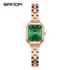 Sanda Novo Relógio de Pulso Feminino de Quartzo Moda Simples Romano Feminino Pulseira de Aço Relógio de Quartzo à Prova d'Água para Exterior