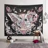 Terror Esqueleto Lua Tapeçaria Comércio Exterior Transfronteiriço temu Rosa Choque Borboleta Cogumelo Tapeçaria Fundo Céu Estrelado Pano de Pendurar