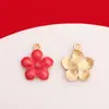 [Joias Hehui] Liga de Zinco Gota de Óleo Flor de Cerejeira Margarida Acessórios Desenho Animado Fofo Pulseira Colar Brincos Pingente DIY