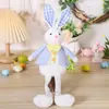 Decoraciones de Pascua Mingguan Figuras Creativas de Conejos Sentados con Piernas Largas Decoraciones para Fiestas Adornos de Mesa