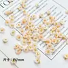 Flor de Estrella Mini Perlescente de Resina Flor de Cinco Pétalos con Aguja DIY Cuentas Colgante Pequeño Pulsera Material para Abalorios