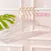 Cabide Transparente de Acrílico Estilo Ins com Glitter e Pó Dourado, Cabide de Cristal para Uso em Lojas de Roupas, Cabide para Secar Roupas