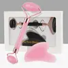 Conjunto de Ferramentas Massageadoras Faciais de 2 Peças Mais Vendido Transfronteiriço Ferramenta Raspador em Formato de Coração Rolo Massageador de Duas Cabeças com Caixa de Presente Agora
