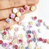 Rosa Rosa Seca Joias para Nail Art Gradiente Camélia Desabrochando Flor Estéreo Artificial Diamante de Resina para Decoração de Unhas