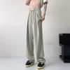 Tide Lun Ropa Tela Seda de Hielo Fresco Pantalones Casuales Delgados de Verano para Hombre Pantalones para Hombre Pantalones Colgantes Rectos Sueltos Pierna Ancha