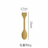Cucharas de Bambú de Dibujos Animados al por Mayor, Cucharas de Madera Natural, Cucharas Pequeñas Creativas, Cucharas de Miel para Niños, Cucharas para Remover Café, Cucharas para Arroz, Alto Valor Estético