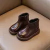 Botas para niños, botines para niñas, nuevo estilo otoño 2026, botas estilo Dr. Martens para niñas, zapatos de piel para niñas con suela blanda, botas de piel con estilo