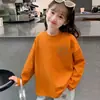 Camiseta Moderna de Manga Larga para Niños Mayores, Atuendo de Otoño para Bebés, Nueva Camiseta de Algodón Puro para Niñas de Primavera y Otoño, Camiseta Básica para Niños