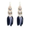 Pendientes de Borla para Turismo Yunnan Dali Lijiang Pendientes Largos Bohemia Distintivos Joyería con Colgante de Hoja para el Cabello