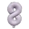 Globos de Papel de Aluminio de 16 pulgadas Color Morado Macarrón Morado Claro Letras A-Z Números 0-9 Decoración para Fiesta de Cumpleaños Globos Banner