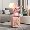 Lámpara de luna con Bluetooth, lindo conejo feliz, grandes adornos para el sofá, decoración de inauguración de la casa