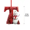 Boneco de Neve de Natal Transfronteiriço Novo Acrílico Plano 2D de 26 Letras Pingente de Decoração de Natal Interna Ornamento de Carro