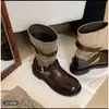 Botas de Salto Grosso Franzidas Vintage Novidade Outono 2026 para Mulheres, Botas de Cavaleiro Versáteis Moda Curta Slim-Fit
