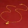 Colar Flor de Ouro de Areia Vietnamita Pulseira Anel de Verão Feminino High-End Cobre Dourado Imitação Duradouro Joia Novo Estilo Chinês