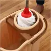 Mopa de varilla de acero inoxidable engrosada para el hogar, cabezal de mopa de repuesto, absorbente, práctica, de hilo de algodón, cabeza redonda, con mango, lote de fábrica