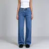 Pantalones vaqueros rectos de cintura media no elásticos simples para mujer, transfronterizos TEMU Amazon, europeos y americanos