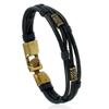 Pulsera de cuero trenzado de aleación europea y americana directa de fábrica explosión de ebay pulsera de cuero retro venta al por mayor al contado