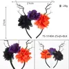 Broche de Fantasma Oscuro de Halloween Ins Personalizado Fiesta Divertida Corsage de Flores Artificiales Vestido Decoraciones de Plumas