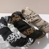 Diadema de ala ancha con estampado de leopardo retro simple de estilo coreano, diadema plisada con sinuoso, parte superior de cráneo alto, accesorios para el cabello populares para mujeres.
