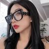 2026 Nueva Moda Retro Ojo de Gato Marco Grande Gafas Sin Graduación Estilo Europeo y Americano Tendencia Callejera Estilo Influencer Adelgazantes Montura Gruesa Gafas