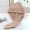 Atacado de fábrica touca de banho de lã de coral touca para cabelo seco toalha absorvente de camada única para mulheres toalha de embrulho touca de banho lisa