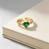 Anillo abierto en forma de corazón para mujer con circonita, diseño único, anillo para el dedo índice, popular en Amazon, versátil y elegante