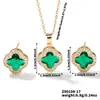 Colar Brincos Trevo de Quatro Folhas Microincrustados Conjunto de Duas Peças Feminino Luxo Leve Design de Nicho Senso de Alto Padrão Influenciador Digital Elegante Conjunto de Joias