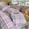 Conjunto de Quatro Peças para Cama de Tecido Grosso Antigo, Lençóis de Cama 100% Algodão, Capa de Edredom, Lençóis de Elástico, Conjunto de Três Peças de Capa de Edredom de Verão