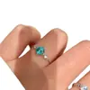 Niebla en Polvo Luz Coherente~Anillo Redondo de Zirconia Estilo Francés Elegante Lujo Ligero Diseño de Nicho Anillo Ajustable para Dedo Joyería para Mano