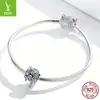 Plata Ziyun original sosteniendo flor S925 cuentas de plata romántica boda DIY pulsera accesorios con cuentas SCC1566