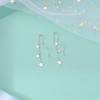 Plata S925 2019 Estrella Línea Tremella Pendiente Stud Simple Estilo Coreano Celebridad de Internet para Cara Redonda Pendientes