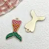 Serie Verde Kit de Materiales para Colgantes de Aleación Esmaltada de Conchas Marinas, Caracolas y Estrellas de Mar DIY Accesorios para Pendientes