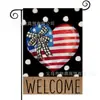 Bandera Popular de Jardín para el Día de la Independencia de Temu, Bandera con Estampado de Camión y Corazón en Material de Lino, Decoración Americana para Jardín al Aire Libre
