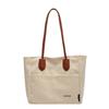 Bolsa de Lona para Mulheres, Grande Capacidade, Novo Modelo 2026, Bolsa de Ombro Versátil de Verão, Bolsa de Tecido com Textura, Adequada para a Faculdade e o Trabalho, Bolsa Tote