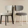Silla de comedor de madera maciza estilo nórdico italiano, silla de diseñador de lujo ligero para el hogar, silla moderna con respaldo, silla de madera maciza para apartamentos pequeños