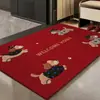 Felpudo Rojo Grueso para Entrada, Festivo, Antideslizante, Elimina Polvo, Resistente al Desgaste, Alfombra Lavable para el Vestíbulo y la Entrada Principal