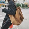 Bolsa de Lona Simple Artística Versátil Estilo Perezoso para Estudiante Ins Corea del Sur Estilo Chic de Hong Kong Estudiante Gran Capacidad Bolso de Hombro