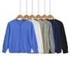 CL26191-26 Cardigan de tricô básico de manga três quartos, gola redonda, ombro normal, abotoamento simples, estilo coreano, outono