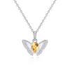 Collar de Plata de Ley S925 con Colgante de Mariposa de Piedra de Cristal Natural y Nácar Lujo Accesible Cadena para Clavícula Diseño de Nicho de Gama Alta para Mujer