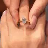 ¡Conjunto de Dos Piezas para Usar Apilados! Anillo Abierto Único de Doble Extremo con Forma de Lágrima Tachonado de Diamantes para Mujer, Anillo Brillante con Forma de Paloma Ovalada para Dedo Índice
