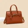 Bolsa de Mão para Comércio Exterior 2025 Nova Moda Grande Capacidade Bolsa Platina Moda Bolsa Tote de Ombro Bolsa Transversal de Nicho Feminina