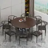Mesa de Comedor Redonda Grande Plegable Uso en Casa Mesa con Panel Giratorio para 15 Personas Mesa de Comedor para Sala de Estar Restaurante Hotel Móvil