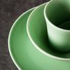 Decoración de mesa de hotel de alta gama directa de fábrica Restaurante chino Juego de cuatro piezas de tazón, plato, cuchara, juego de vajilla con esmalte verde frijol