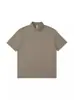 Polo de manga corta con solapa de peso pesado de 275g primavera y verano ins tendencia americana color liso holgado manga corta logo estampado